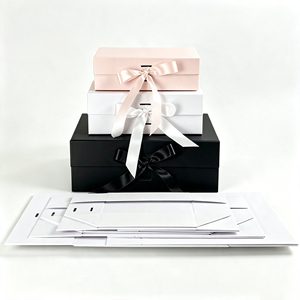 Boîte cadeau pliante de luxe en carton rigide recyclable sur mesure avec couvercle magnétique - Product Image 5