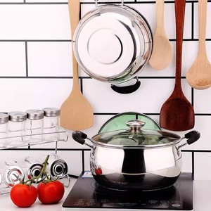 Stainless Steel <b>Soup</b> <b>Pot</b> 201 Grade Induction Compatible Large Capacity For Cooking <b>Soup</b> Stew Noodles Porridge Milk Hot <b>Pot</b> - Product Image 1