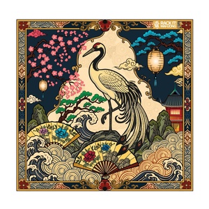 160 tuiles de mahjong américaines en acrylique, motif grue et éventail pliant, style <span class=keywords><strong>japonais</strong></span>, ensemble de jeu de mahjong - Product Image 6