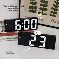 YAOQIU YQ-0745 Horloge numérique silencieuse à affichage miroir lumineux, style Instagram, mécanique, à piles, avec compte à rebours et alarme intelligente