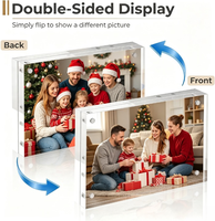 Support photo double face transparent personnalisé, support de table flottant pour la décoration de la maison, cadre photo magnétique en acrylique