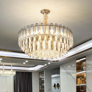 Lustre en cristal moderne de restaurant d'hôtel d'or de luxe de décoration d'intérieur nordique européenne lampe - Product Image 1