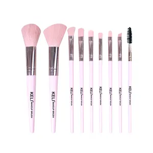 Populärer Stil individueller Make-Up-Pinsel-Set 9 Stück rosa Schönheitspflege-Werkzeuge Großhandel Pulverpinsel