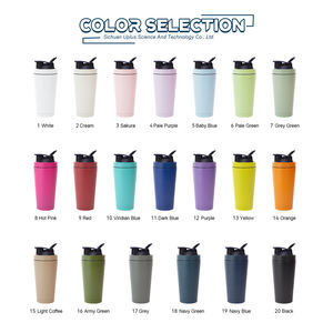 BPA Free 26oz botol air baja tahan karat dinding ganda cangkir pengocok Gym Logo kustom dengan kocokan kawat dan tombol tekan tutup lipat - Product Image 5