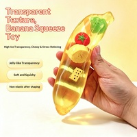 Jouet à presser Vaseline Banane Transparent, Jouet anti-stress créatif en forme de fruit, Jouet de décompression à presser à la main