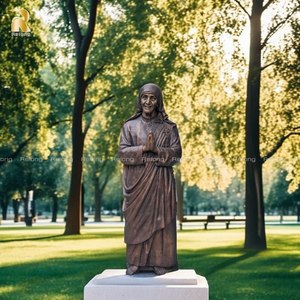 Ngoài trời Tùy Chỉnh Cổ Điển Tôn Giáo hình điêu khắc đồng nữ tu tượng để bán - Product Image 2
