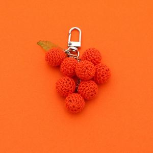 Handmade Knitted Crochet Grape Keychain Toys Knit Fruit Charm Grape Keychain Plush <b>Bag</b> Charm Accessory - Product Image 5