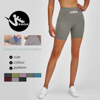 Produsen Pemasok Celana Pendek 3-inci 80% Nilon+20% Spandex Pengangkat Bokong Ketat Yoga Bersepeda Pinggang Tinggi Celana Pendek Biker