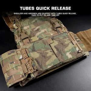 Gilet Tattico Leggero a Sgancio Rapido Mimetico Multiuso Molle Antiproiettile Porta Piastre Balistico Militare - Product Image 3
