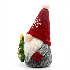 Adorno Navideño de Gnomo de Fieltro de Lana Hecho a Mano, Ecológico y Certificado, para Colgar en la Pared |   Santa Claus Tradicional Escandinavo para las Fiestas - Product Image 4