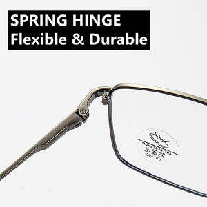 Monturas de gafas Premium para hombres Bluelight Classic Deep Grey Stainless Square Spring Bisagra 2025 Optical - Product Image 5