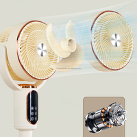 Nouvel Arrivage Ventilateur sur Pied à Forte Puissance avec Affichage de la Température, Ventilateur de Table à Bouton Tactile, Circulateur d'Air à Oscillation Automatique 3D