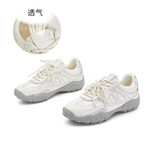 Chaussures <span class=keywords><strong>en</strong></span> <span class=keywords><strong>cuir</strong></span> blanches pour femmes nouvelle plate-forme chaussures mode longues jambes confortables été décontracté <span class=keywords><strong>Derby</strong></span> B30 baskets - Product Image 4