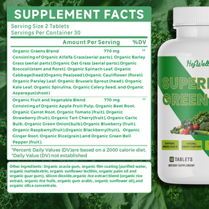 טבליות ירוקים אורגניים של OEM, תוסף טבעי של פירות וירקות, טבליות סופר גרין לעיכול וחיזוק מערכת החיסון - Product Image 4