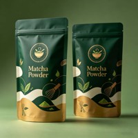 Sachet Doypack Personnalisé pour Poudre de Matcha, Finition Mate, Réutilisable, pour Emballage de Thé, Commandes Flexibles, Livraison Rapide