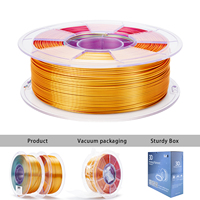 Filament ZIRO 3D PLA pour imprimante 3D, dégradé triple couleur, effet métallique, 1,75 mm, soie, matériau d'impression 3D, matières premières plastiques