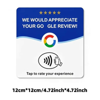 Carte de revue NFC en acrylique |   Support de table NFC en acrylique personnalisé, étanche, 13,56 MHz, NTAG213, Tap Review QR Code, OEM ODM, hôtel