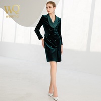 Robes de Noël en velours vert pour femmes, manches longues, maxi et midi, directement de l'usine