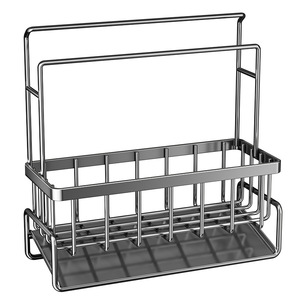 Égouttoir de cuisine multifonctionnel en acier au carbone Sea Shark pour évier, organisateur de comptoir pour savon à vaisselle et éponges - Product Image 5