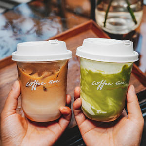 Kişiselleştirilmiş Tek Kullanımlık 12oz/14oz/16oz U Şekilli PET Şeffaf Sütlü Çay ve Soğuk İçecek Bardakları, Kubbeli Kapaklı - Product Image 5