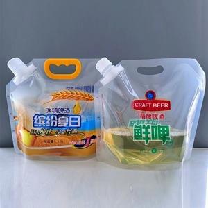 High 5L Laminated PE Plastic Emergency Liquid Bag Beer Clear Bags Handle Spout Custom Printed for Beverage <b>Water</b> Storage - Product Image 1