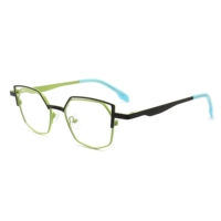 Monture de lunettes unisexe en métal de haute qualité 2026, petit design double cercle carré pour jeunes, enfants et adultes, monture optique pour ordinateur