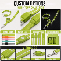 Collier pour chien en caoutchouc PVC avec étiquette privée, longue laisse, ligne réfléchissante blanche, résistant aux intempéries pour chiens