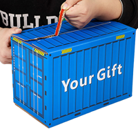 Caja de Regalo con Cierre Magnético Estilo Contenedor, con Tira Desprendible, Asa y Cartón Corrugado Ecológico, Impresión Personalizada para Envíos y Festividades