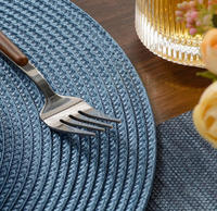 Napperons de table ronds tissés en PP, écologiques et réutilisables, personnalisables, modernes et uniques, lot de 4, pour restaurants et usage domestique