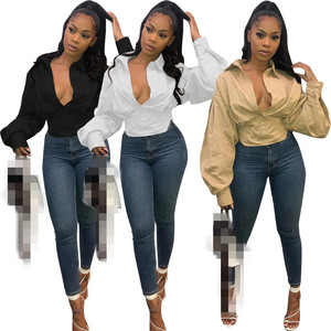 Fall 2021 Women Clothes Fashion <strong>White</strong> Top Lantern Long Puff Sleeve <strong>Shirts</strong> Bulk Womens Character Tops Woman Ladies Blouses - Product Image 1