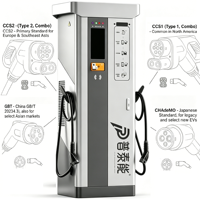 Station de recharge rapide DC double pistolet 120kW 240kW pour véhicules électriques, commerciale, avec 4G, Ethernet, paiement par application, IP54, certifiée CE, 95% CCS2, Brésil