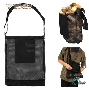 Bolso de hombro de malla para exteriores con bolsillo sólido para recolección de setas, almacenamiento para acampar, bolsa de red plegable de gran capacidad - Product Image 4