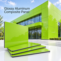 Panneau composite en aluminium brillant de 3 mm 1220x2440 mm, revêtement FEVE noir pour panneaux de façade architecturale