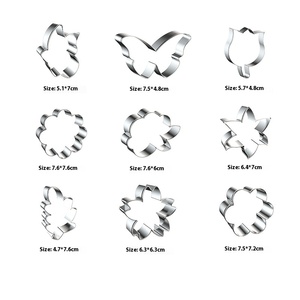 <span class=keywords><strong>Emporte</strong></span>-pièces <span class=keywords><strong>en</strong></span> acier inoxydable écologique, résistant au lave-vaisselle, avec formes <span class=keywords><strong>de</strong></span> <span class=keywords><strong>feuille</strong></span>, rose et papillon, découpeur <span class=keywords><strong>de</strong></span> sucre pliable, DIY - Product Image 2