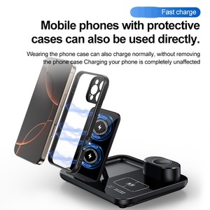 Regalos de negocios promocionales Auto Lifting Digital 3 en 1 <span class=keywords><strong>Cargador</strong></span> inalámbrico con luz nocturna <span class=keywords><strong>para</strong></span> iPhone <span class=keywords><strong>para</strong></span> Android Logotipo personalizado - Product Image 5