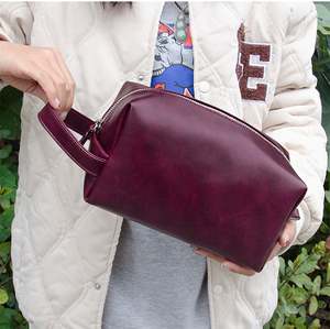 Fashion Horse Soft Vintage <b>Leather</b> PU <b>Leather</b> Cosmetic <b>Bag</b> Travel Toiletry Organizer Makeup <b>Bag</b> Cosmetic <b>Bags</b> - Product Image 6