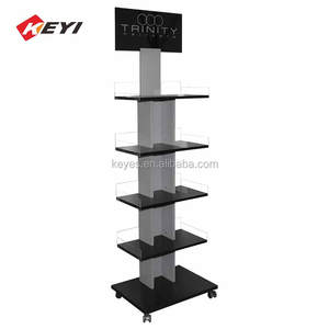 Trang Điểm Bán Lẻ Cửa Hàng Tầng <span class=keywords><strong>4</strong></span> <span class=keywords><strong>Tier</strong></span> Kim Loại Khay Rack Hiển Thị Mỹ Phẩm Đứng Sản Phẩm Làm Đẹp Hiển Thị Kệ - Product Image 6