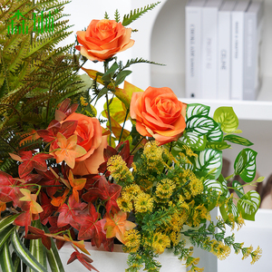 Caja de Flores Artificiales de Plástico Blanco, Decoración de Paisaje con Juncos, Plantas <span class=keywords><strong>para</strong></span> Bodas de Otoño, Separador de Espacios, Decoración Verde Sencilla - Product Image 5