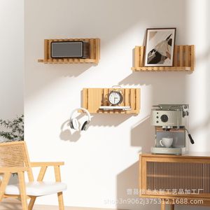 Étagère murale en bois rectangulaire multifonctionnelle pour organiser les clés, les vêtements dans la chambre ou l'entrée - Product Image 3