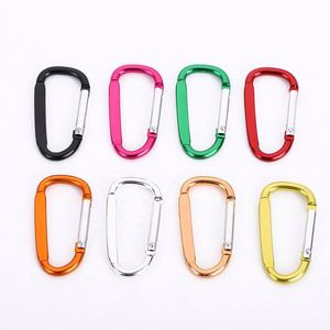 Custom Logo D Shaped Aluminum Carabiner <b>Hook</b> Keychain Spring <b>Clips</b> for Promotional Activities - Product Image 4