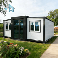 Villa portable extensible de 20 pieds, 2 à 5 chambres, maison préfabriquée en conteneur |   Maison pliable à installation rapide pour hôtel et événements événementiels