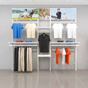 Estantes de Exhibición para Tiendas de <span class=keywords><strong>Ropa</strong></span> Masculina, Perchero Metálico para <span class=keywords><strong>Ropa</strong></span>, Unidades de Estanterías Ajustables para <span class=keywords><strong>Ropa</strong></span> Casual y Deportiva - Product Image 2