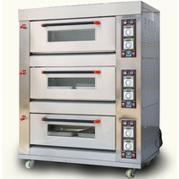 Venta directa gran precio 3 cubierta 6 bandejas horno de gas para restaurante hornear