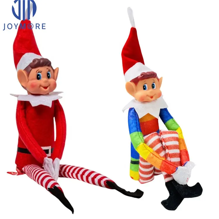 JM Navidad Elf Peluche Juguete Elfette Novedad Long Bendy Naughty Girl Christmas Doll 12 Pulgadas