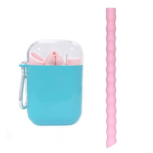 Onda forma personalizzata gomma di silicone riutilizzabile bere <span class=keywords><strong>tazza</strong></span> di paglia del bambino set punte