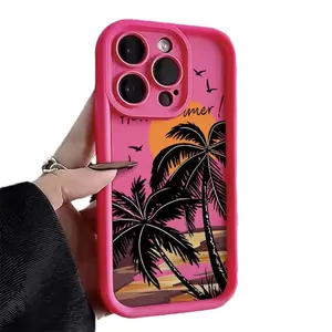 The new Sunset Leaf trend case works with the iphone 15 pro max Premium frosted phone accessory