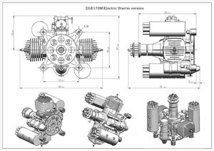 Motor de Parapente a Gasolina DLE170M Ultraligero, de Doble Cilindro, Refrigerado por Aire Natural, con Arranque Eléctrico - Product Image 6
