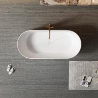 Baignoire autoportante ovale moderne personnalisée en marbre naturel, surface solide texturée, massage à air pour salle de bain haut de gamme