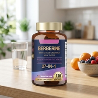 Complément de berbérine 27-en-1, cannelle de Ceylan, chardon-Marie, soutien hépatique et intestinal, métabolisme, pour adultes, 120 gélules