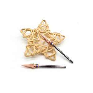 Rose Gold Coated Conical Cross Cut Tungsten Carbide Nail <b>Drill</b> <b>Bit</b> Stable Low Noise Grinding Head - Product Image 5